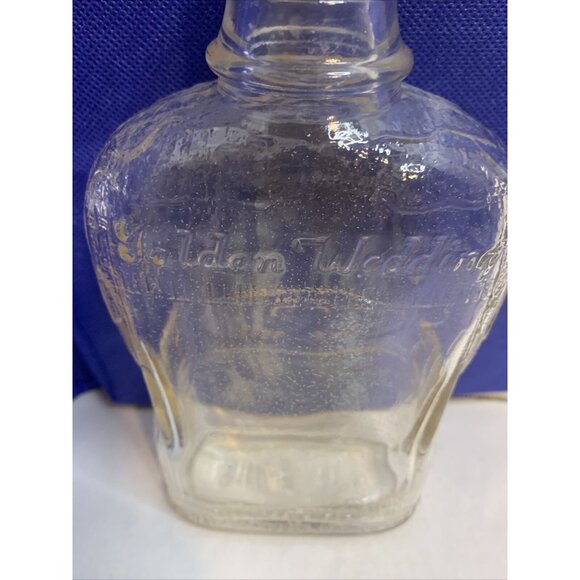 Vintage SCHENLEY'S Golden Wedding RYE whiskey bottle(empty) Pint Carnival glass - Picture 7 of 7